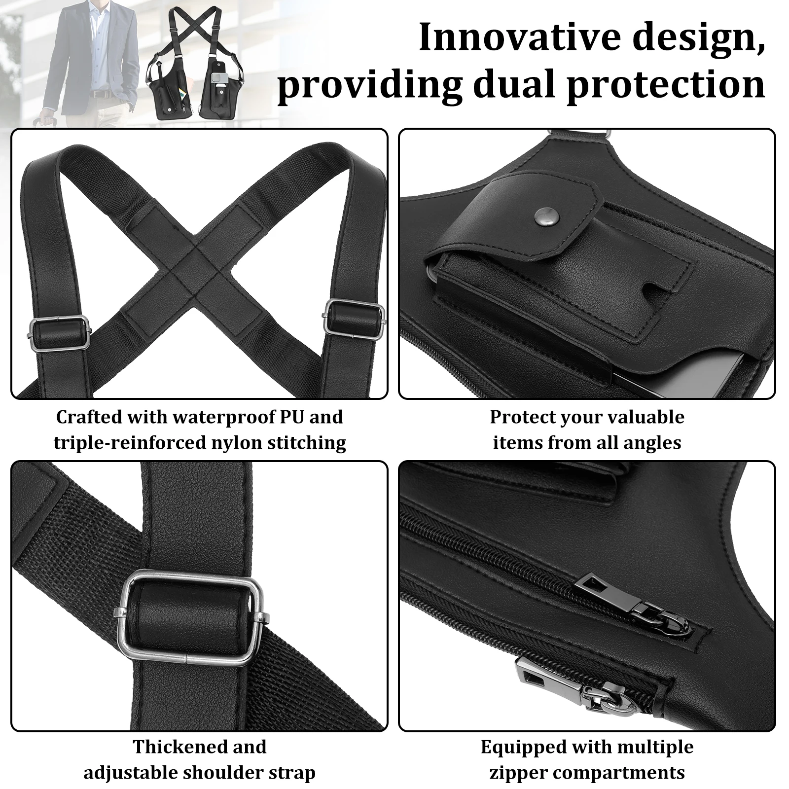 Underarm Anti Theft Bag PU Dou - Fishing Bag Waterproof ulasan dan harga