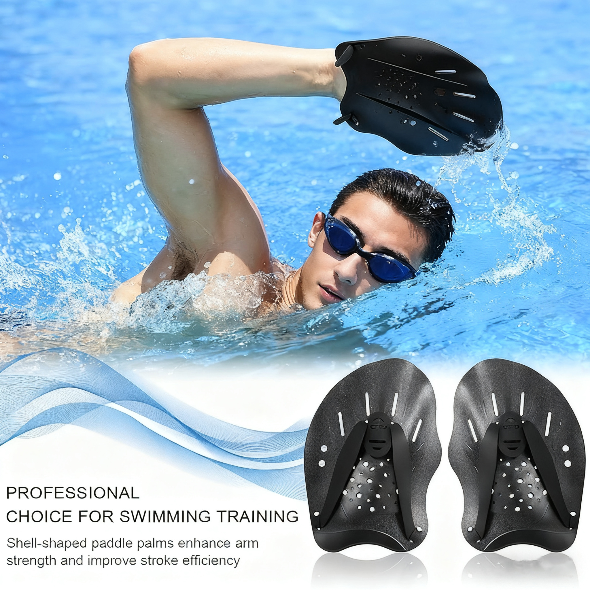 Adjustable Swimming Hand Paddl - Fishing Gloves ulasan dan harga