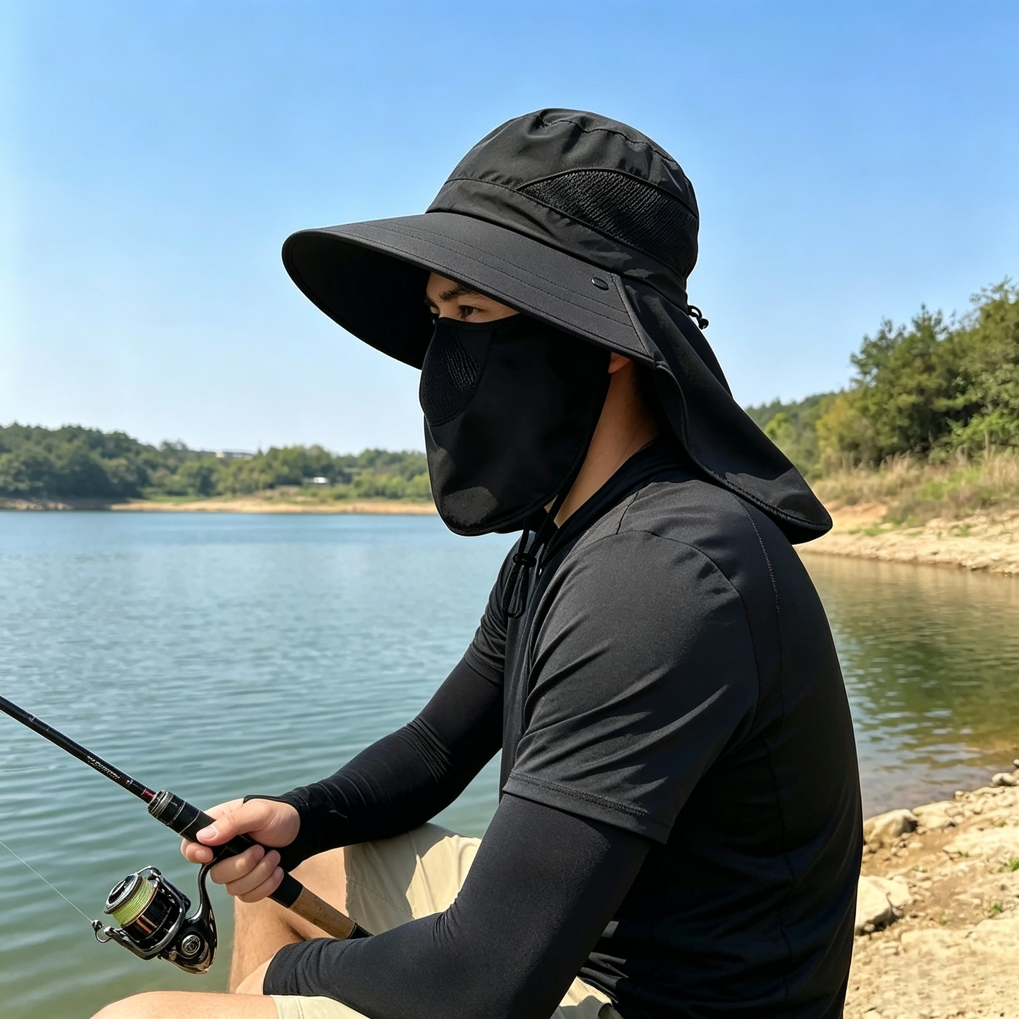 Full Face Neck Coverage Sun Ha - Fishing Hat ulasan dan harga