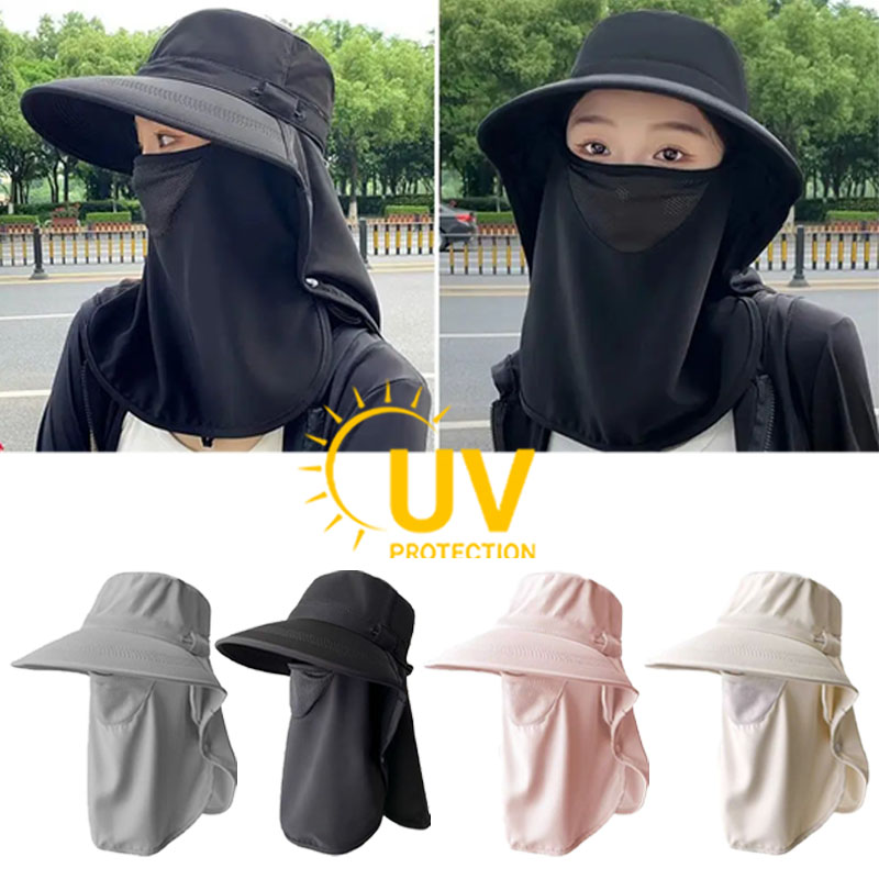 Full Coverage Sun Hat with Fac - Fishing Mask Sun Protection ulasan dan harga
