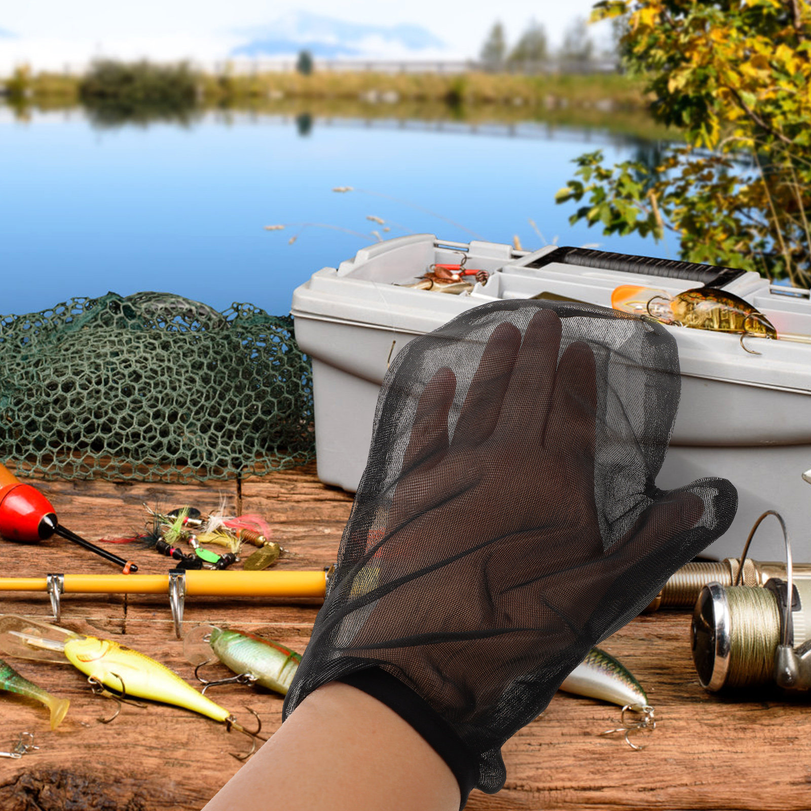 1Set Mosquito Proof Clothing G - Fishing Gloves ulasan dan harga