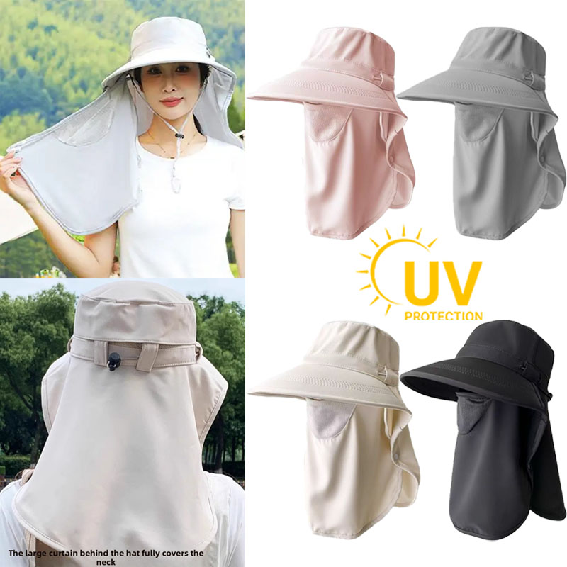Summer Sun Hats with Face Mask - Fishing Mask Sun Protection ulasan dan harga
