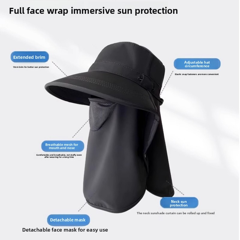 Summer Sun Hats with Face Mask - Fishing Mask Sun Protection ulasan dan harga