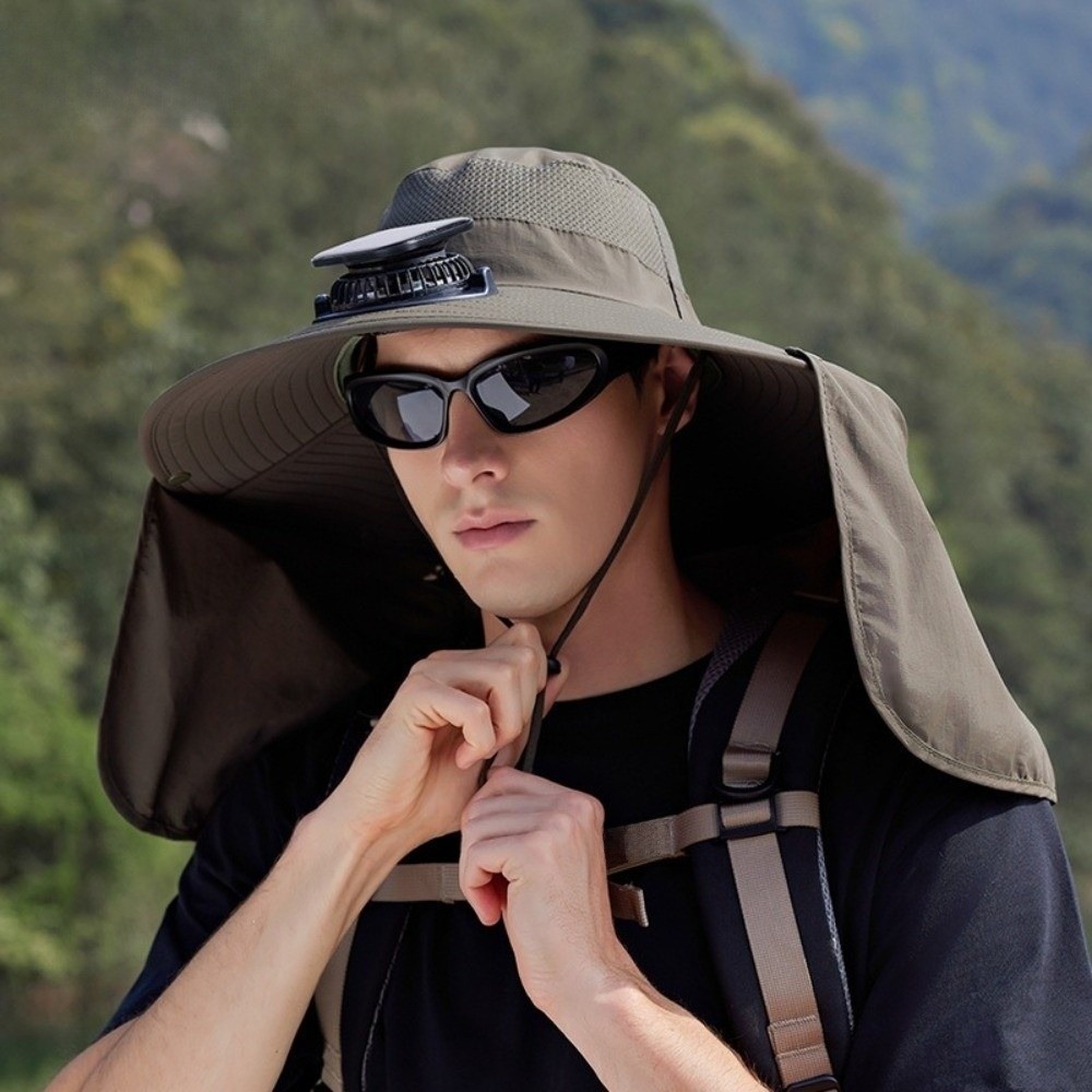 New UPF50+ Solar Fan Hat with  - Fishing Hat ulasan dan harga