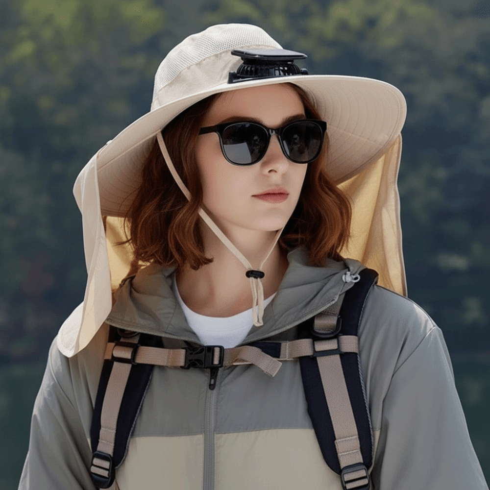 New UPF50+ Solar Fan Hat with  - Fishing Hat ulasan dan harga