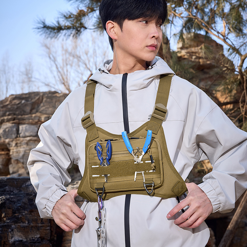 Tactical Front Chest Rig Bag V - Fishing Vest ulasan dan harga