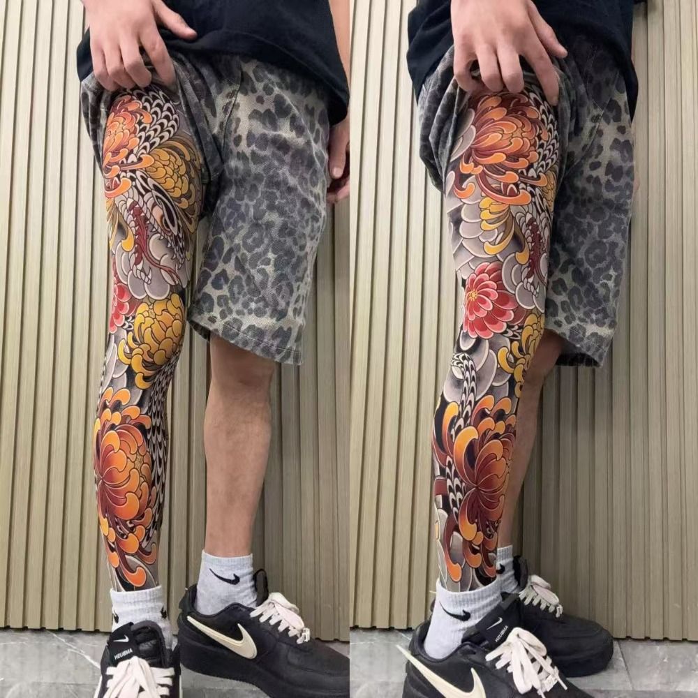 Full Leg Fake Tattoo Socks Pri - Fishing Socks ulasan dan harga