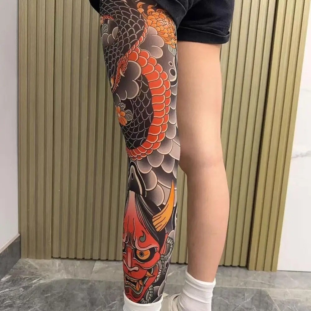 Full Leg Fake Tattoo Socks Pri - Fishing Socks ulasan dan harga
