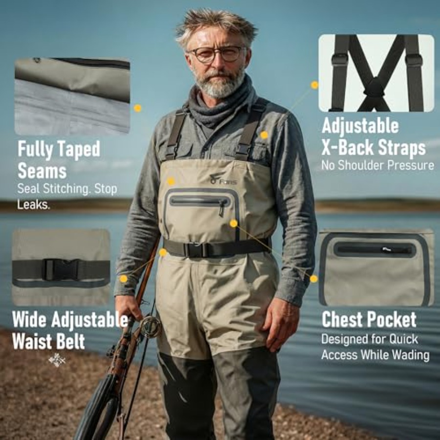 Fishing Chest Waders for Men a - Fishing Waders ulasan dan harga