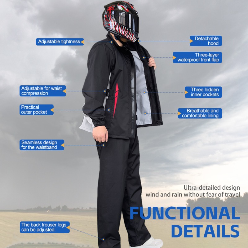 Motorcycle Raincoat Suit Men U - Fishing Jacket Waterproof ulasan dan harga