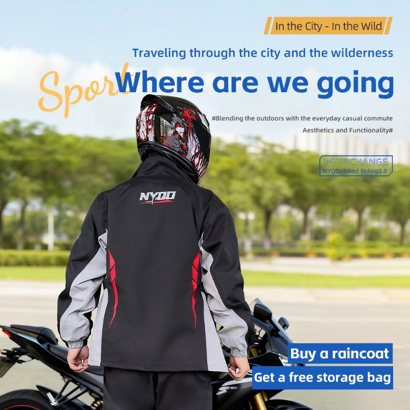Motorcycle Raincoat Suit Men U - Fishing Jacket Waterproof ulasan dan harga