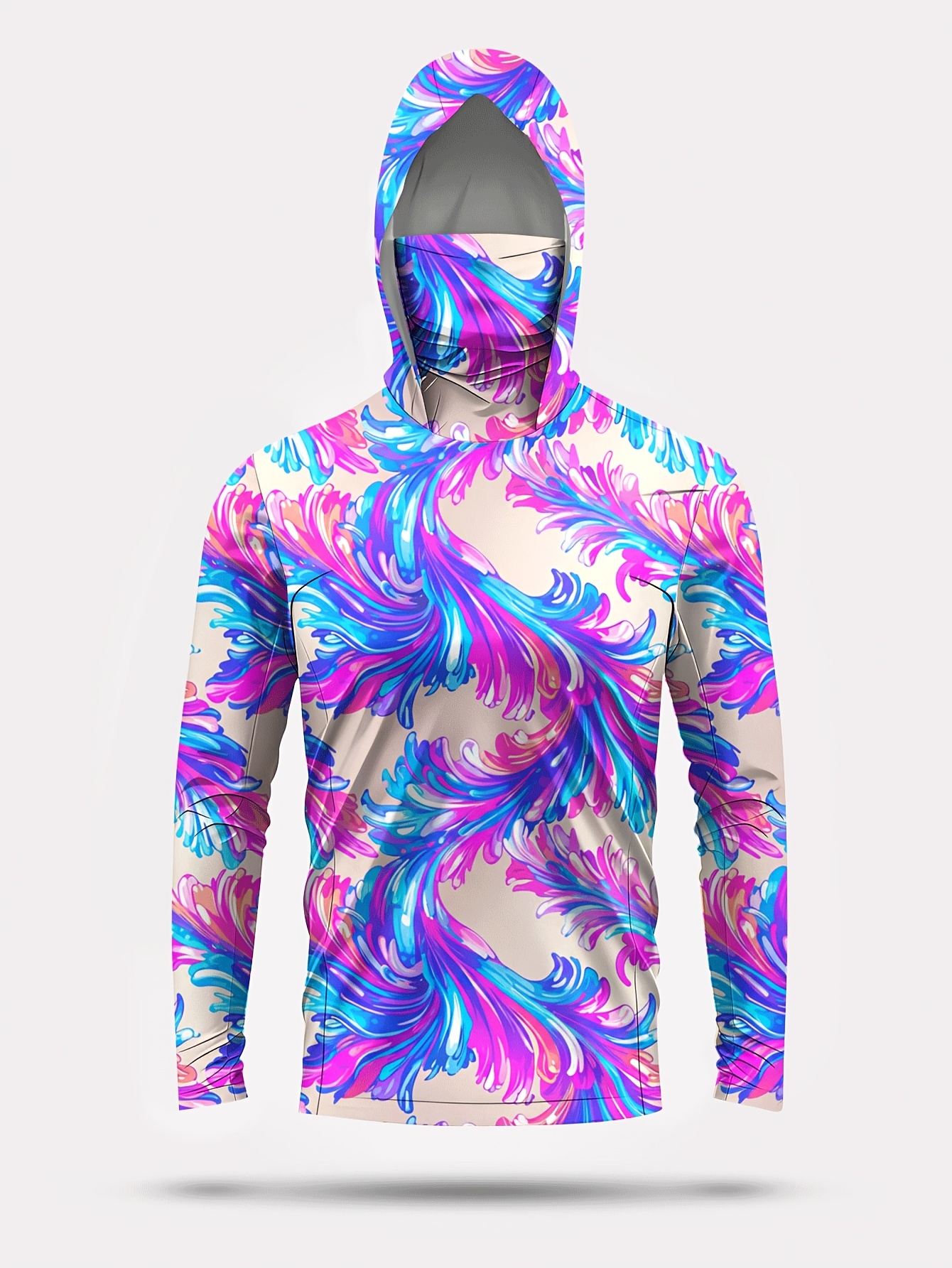 Men Hood Fishing Shirt long sl - Fishing Shirt Uv Protection ulasan dan harga