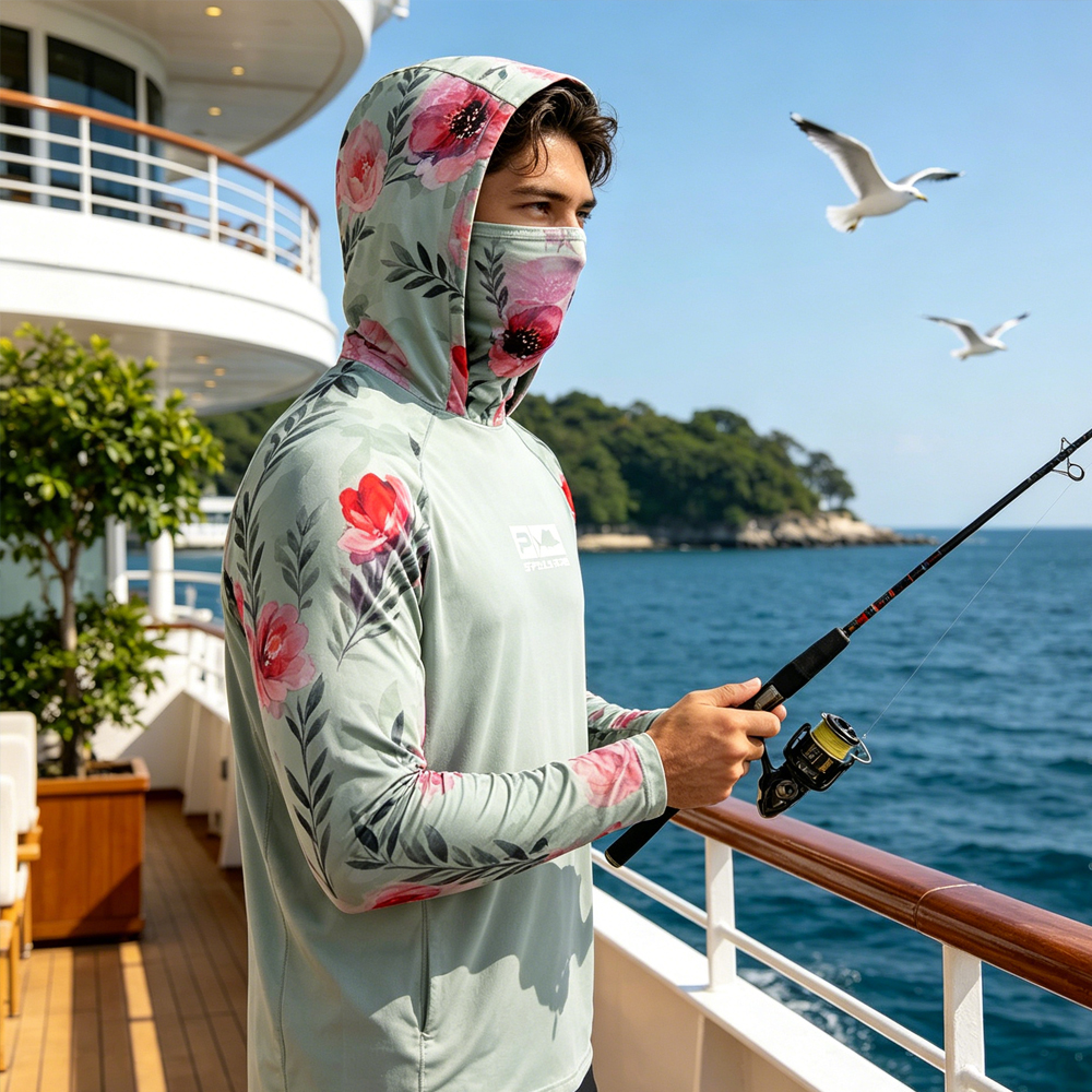 UPF50+ Men's Fishing Hoodie Wi - Fishing Mask Sun Protection ulasan dan harga