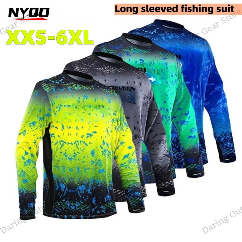 Men's Long Sleeve UPF 50+ Fish - Fishing Shirt Uv Protection ulasan dan harga