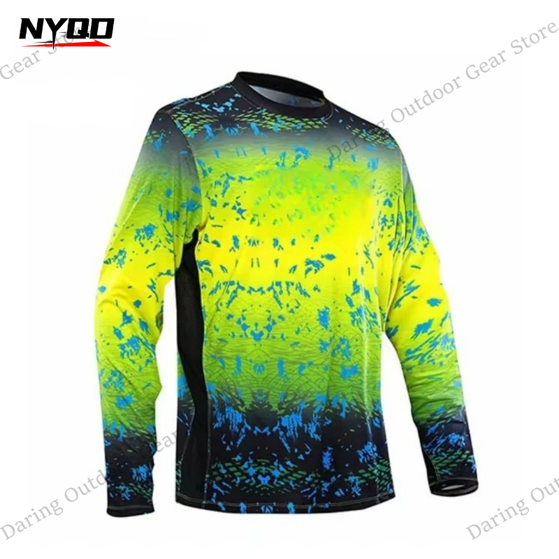 Men's Long Sleeve UPF 50+ Fish - Fishing Shirt Uv Protection ulasan dan harga