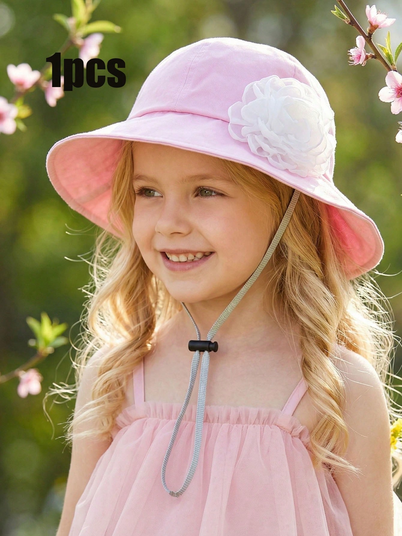 1Pc 3-8Y Girls White Big Flowe - Fishing Hat ulasan dan harga