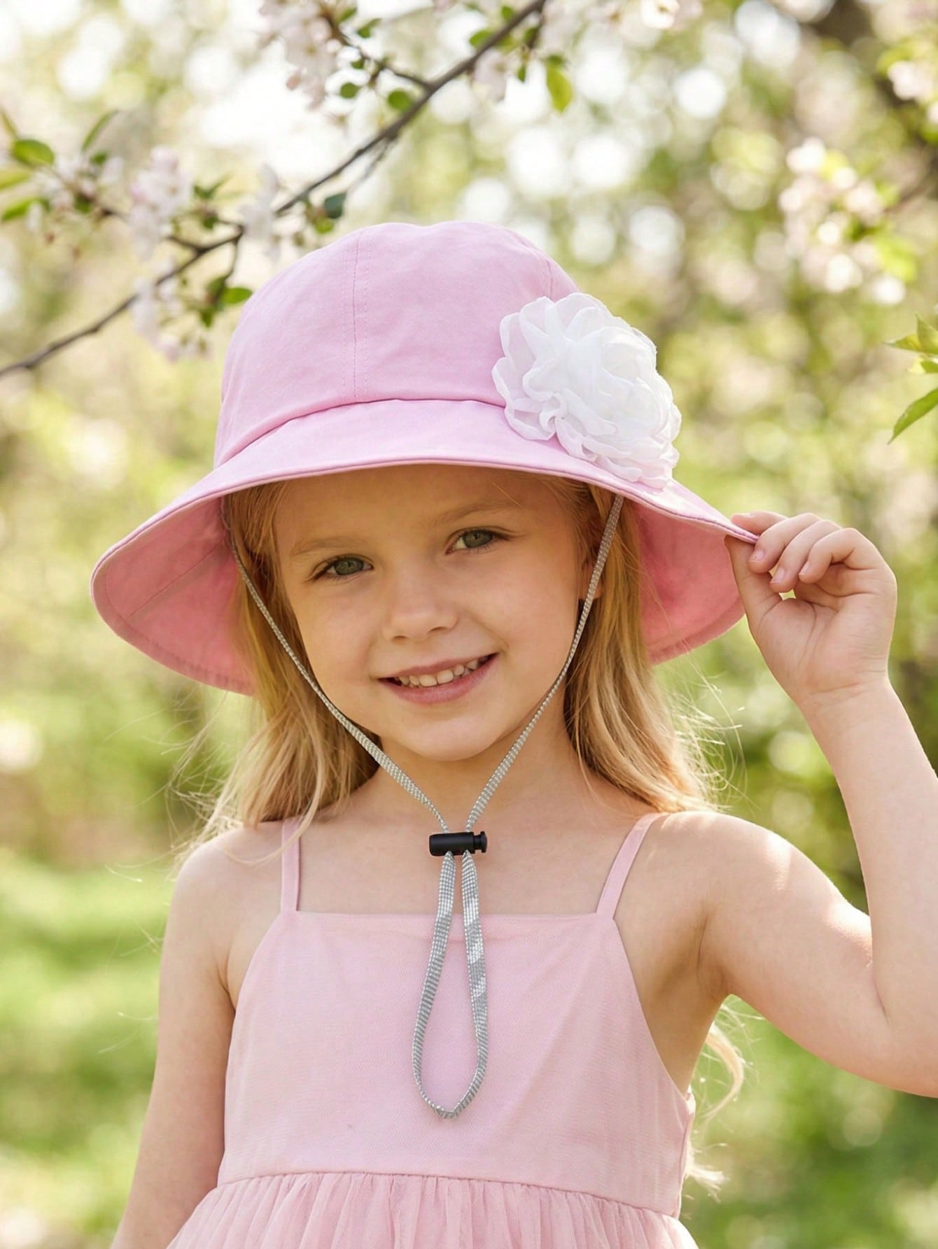 1Pc 3-8Y Girls White Big Flowe - Fishing Hat ulasan dan harga
