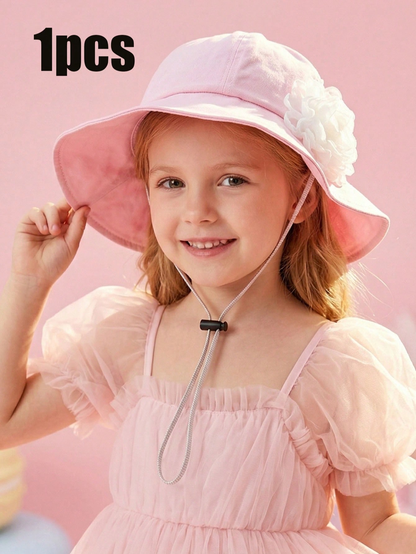 1Pc 3-8Y Girls White Big Flowe - Fishing Hat ulasan dan harga