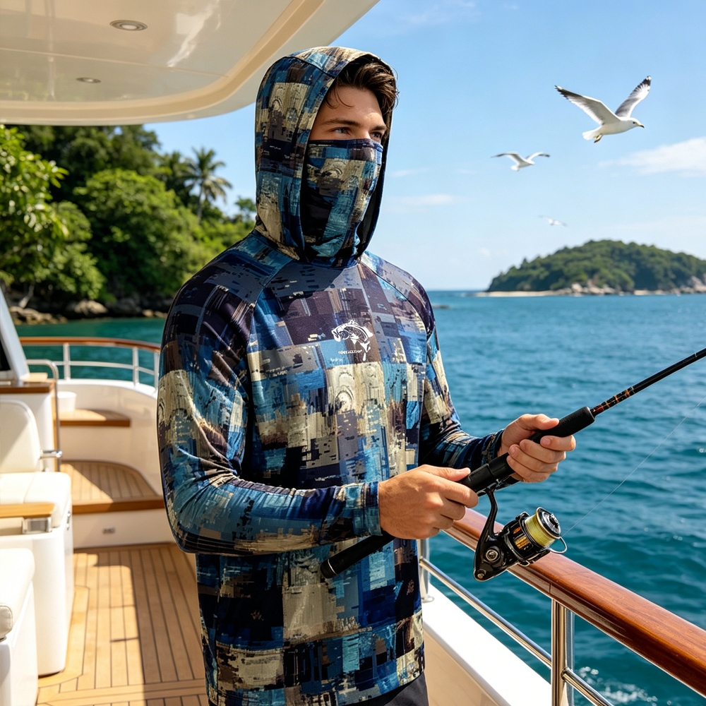 High Quality Men Hooded Fishin - Fishing Mask Sun Protection ulasan dan harga