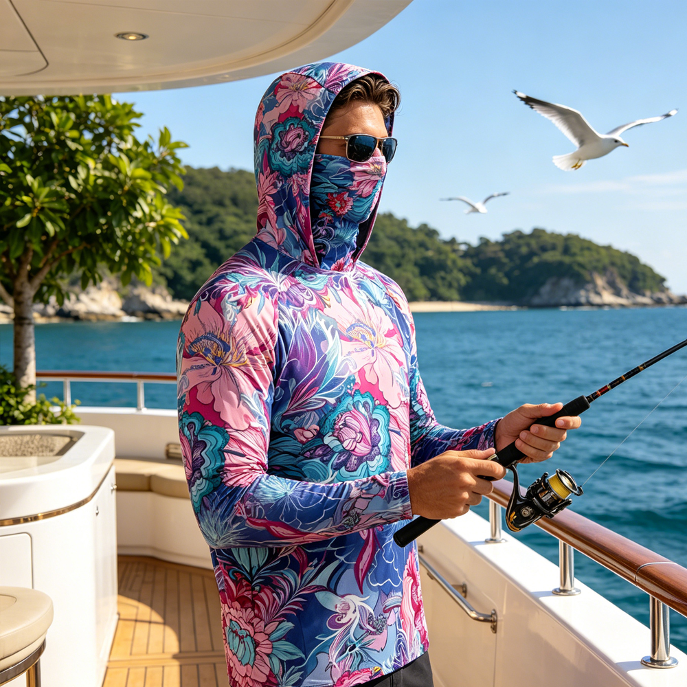 High Quality Men Hooded Fishin - Fishing Mask Sun Protection ulasan dan harga