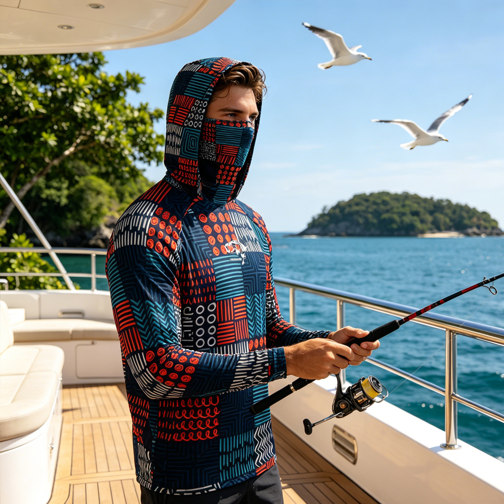 High Quality Men Hooded Fishin - Fishing Mask Sun Protection ulasan dan harga