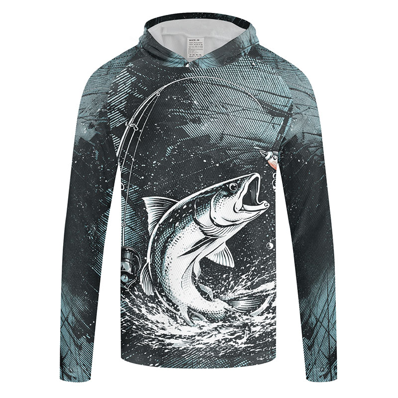Fishing Shirt Hooded Men Quick - Fishing Hoodie ulasan dan harga