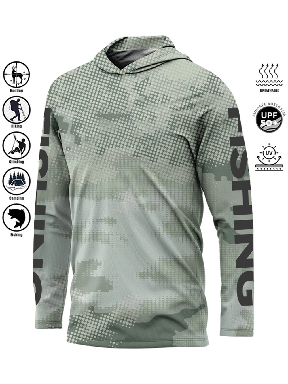 MALFC Hood Fishing Shirt Fishi - Fishing Shirt Uv Protection ulasan dan harga