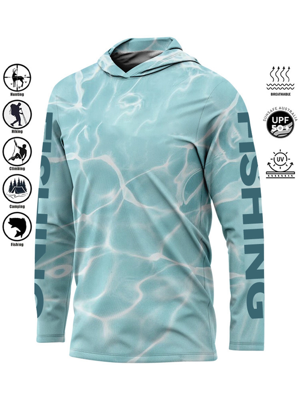 MALFC Hood Fishing Shirt Fishi - Fishing Shirt Uv Protection ulasan dan harga