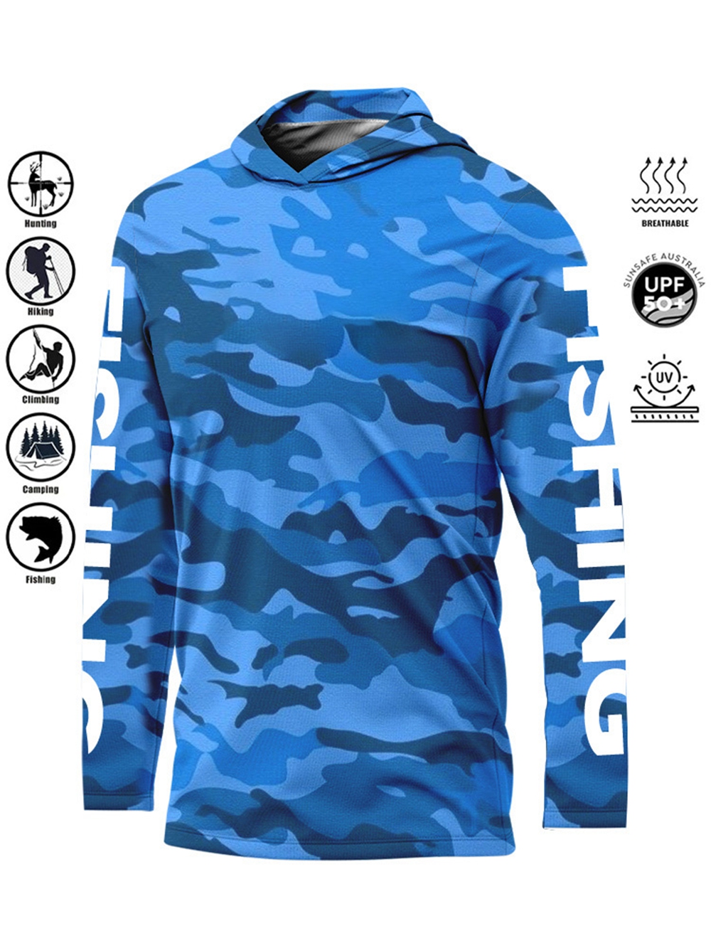 MALFC Hood Fishing Shirt Fishi - Fishing Shirt Uv Protection ulasan dan harga