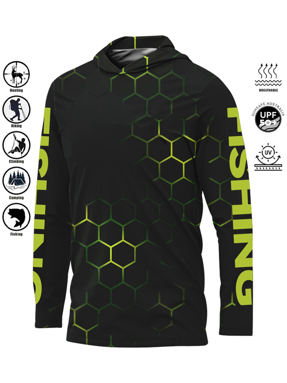 MALFC Hood Fishing Shirt Fishi - Fishing Shirt Uv Protection ulasan dan harga